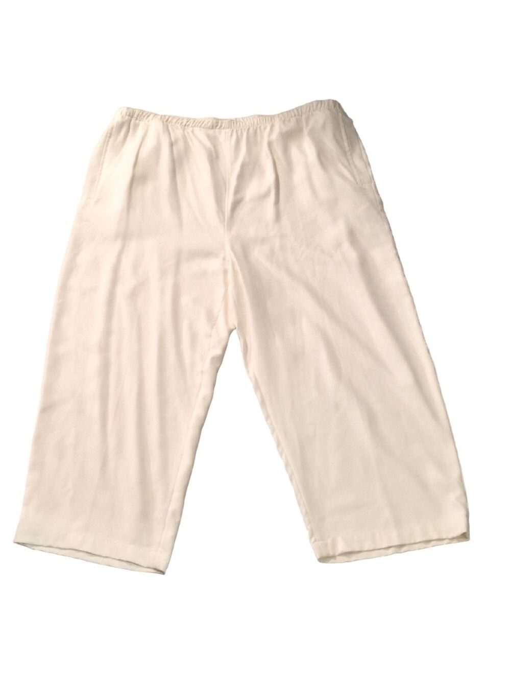 Pineapple Moon Off White Silk Wide Leg Pants Size XXL